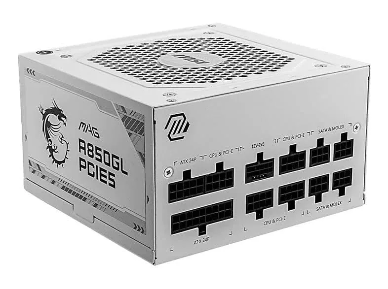 MSI MAG A850GL PCIE5 850W 80+ Gold modulaire blanc