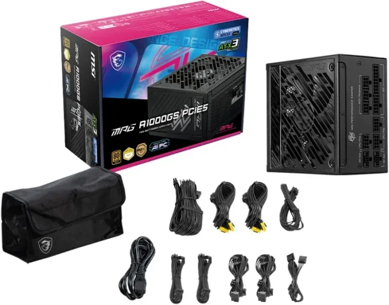 MSI ATX 1000W - 80+ Gold - MPG A1000GS PCIE5 Noir# - image 4