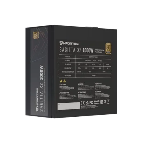 Nfortec Sagitta X2 1000W 80+ Gold full modulaire - vue 5