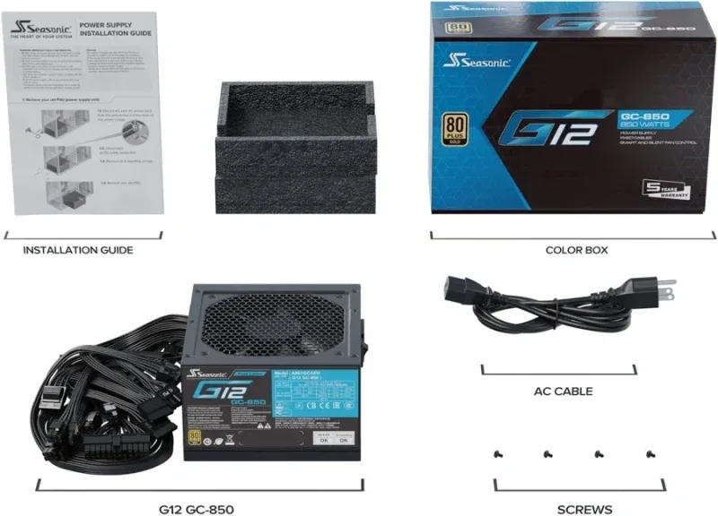 Seasonic G12 GC850 850W 80 Plus Or - image 3