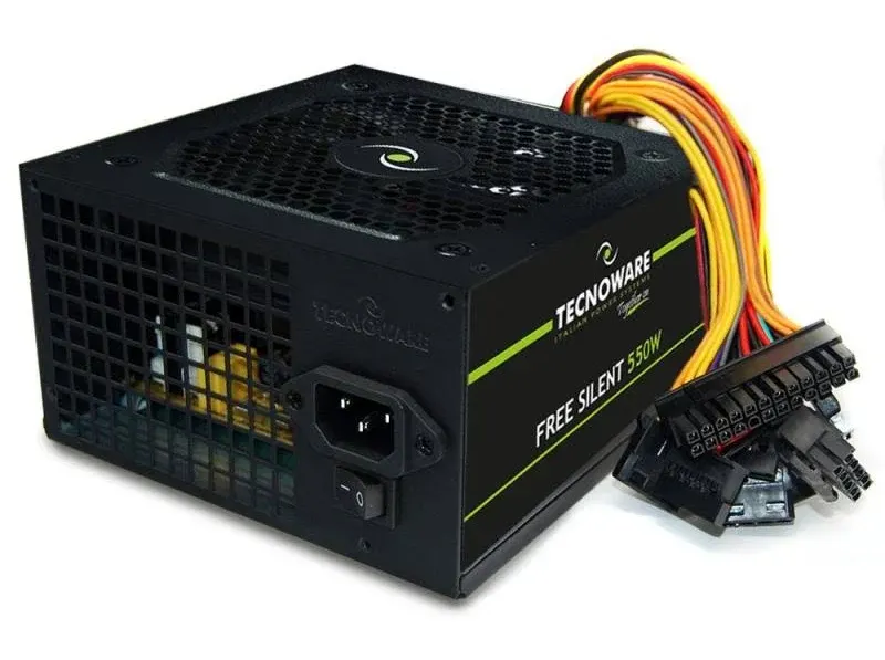 Alimentation Tecnoware Atx 550, ventilateur silencieux, 2xsata, 1x24 pôles, 1x4+4 pôles, 2xmolex - image 2