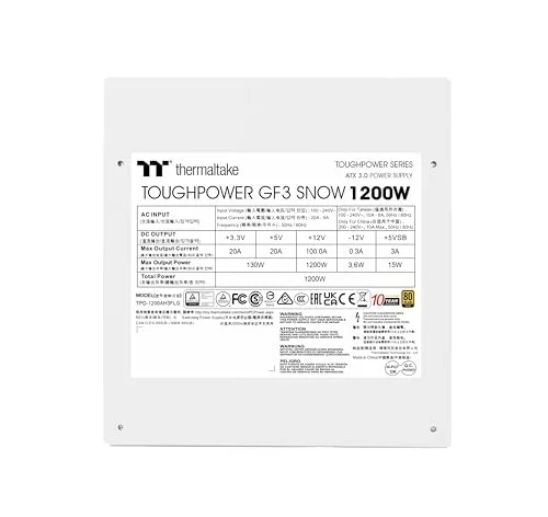 Thermaltake Tough Power GF3 1200W 80+ Gold blanc - vue 6