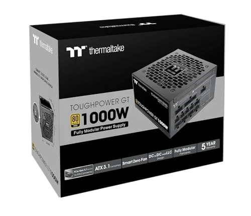 Thermaltake Toughpower GT FM 1000W 80+ Gold noir - vue 3