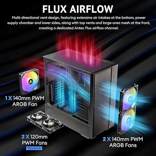 Antec FLUX REAR ATX RGB - vue 3