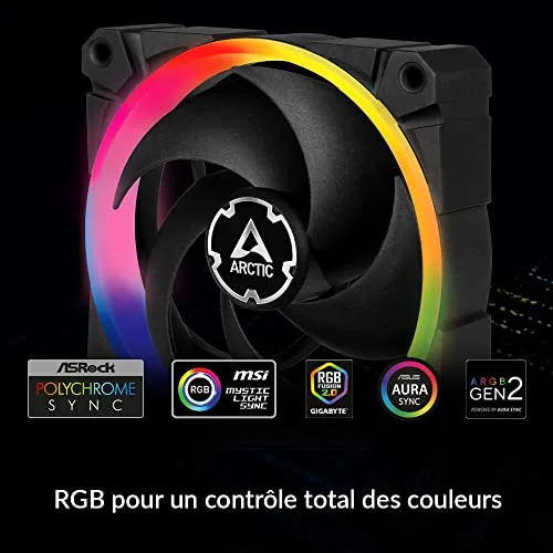ARCTIC BioniX P120 A-RGB (Pack de 3) - Ventilateur 120mm A-RGB pour boitier PC - vue 2