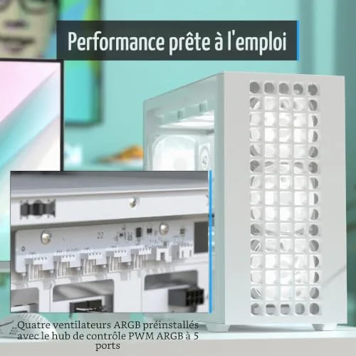 Boîtier Mini Tour - AEROCOOL - D302A - Support Radiateur 360 mm - GPU 410 mm - 11 Emplacements Ventilateur - vue 3
