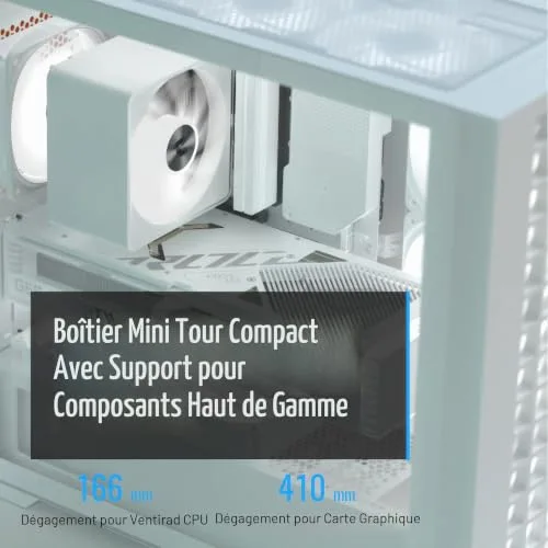 Boîtier Mini Tour - AEROCOOL - D302A - Support Radiateur 360 mm - GPU 410 mm - 11 Emplacements Ventilateur - vue 5