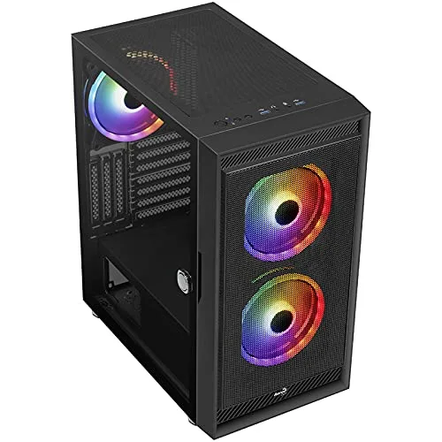 Boitier Moyen Tour ATX AeroCool Graphite RGB avec panneau vitré (Noir) - vue 2