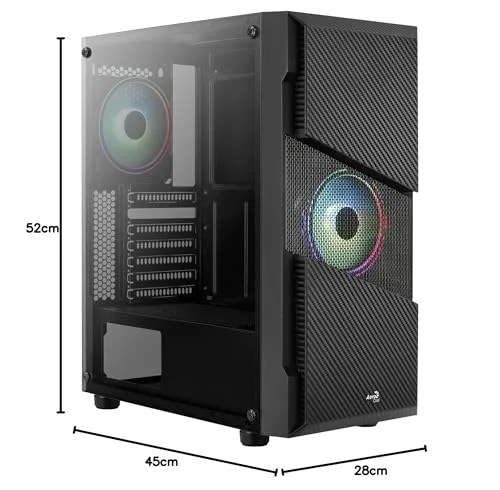 Boîtier Moyen Tour ATX - AEROCool - Menace Saturn-G RGB - Panneau Vitré - Couleur Noir - vue 2