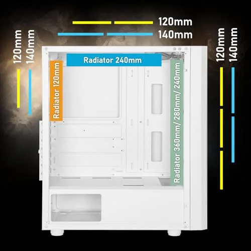 Boitier PC - BITFENIX - Apollo ARGB - Sans alimentation - Moyen tour - Format ATX - Blanc - vue 3