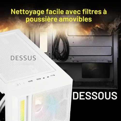 Boitier PC - BITFENIX - Apollo ARGB - Sans alimentation - Moyen tour - Format ATX - Blanc - vue 7