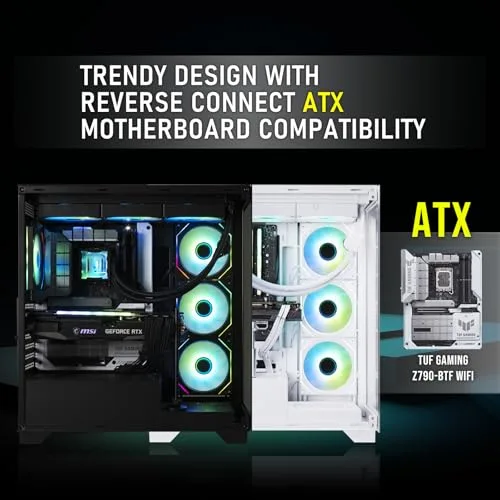 Boîtier PC - BITFENIX - CETO Premium Edition - Moyen tour - ATX - Noir - Verre trempé - USB-C et A-RGB - vue 4