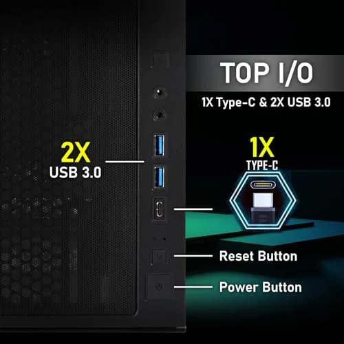 Boîtier PC - BITFENIX - CETO Premium Edition - Moyen tour - ATX - Noir - Verre trempé - USB-C et A-RGB - vue 7