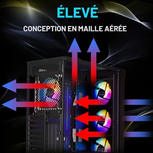Boîtier PC - BITFENIX - Graph ARGB - Moyen tour - ATX - Noir - 4 ventilateurs A-RGB - vue 6