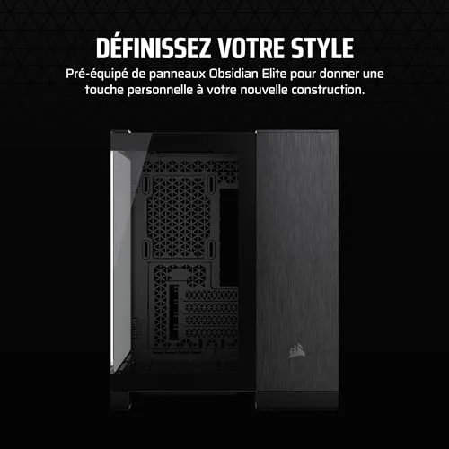 Boîtier PC - CORSAIR - CC-9011287-WW - 2500X - mATX - PC Case - Black/Obsidian Aluminum - vue 3