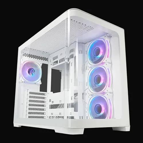 Boîtier PC Gamer - LC-Power Gaming 8001W Pro-Storm Light - Compatible ATX - Design moderne - vue 2