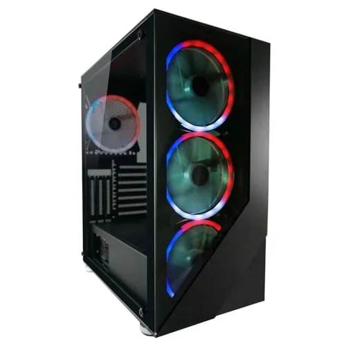 Boîtier PC Gamer - LC-POWER - Gaming 803B - 4 ventilateurs ARGB - Verre trempé - Compatible ATX - Connectique moderne - vue 2