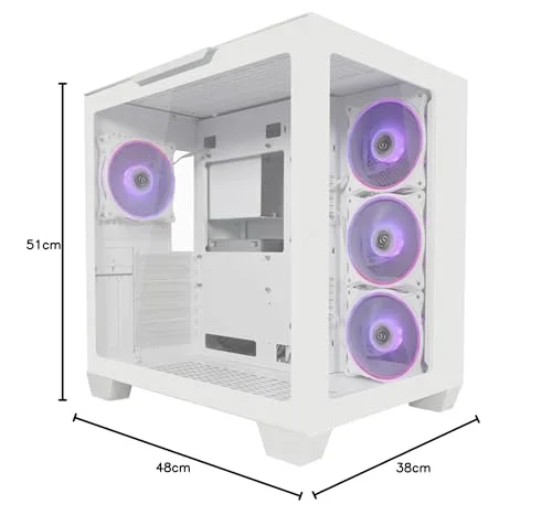 Boîtier PC Gamer - LC-Power - Gaming 807W - 4 ventilateurs ARGB - Verre trempé - Compatible ATX - Compatibilité étendue - vue 4