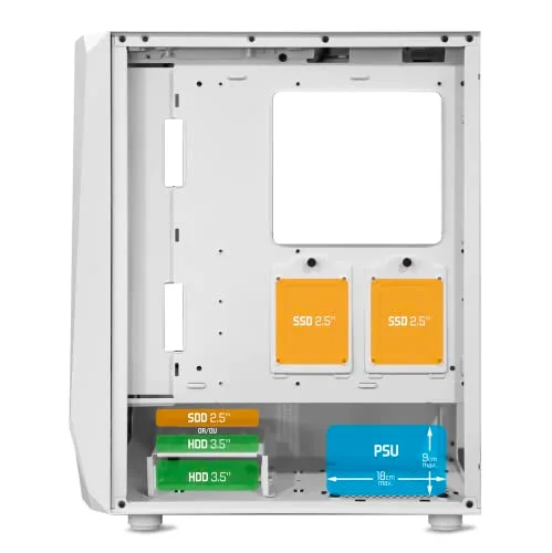 Boîtier PC Gamer - Spirit Of Gamer - INFINITY ARTIC - Blanc - RGB - Verre Trempé - vue 7