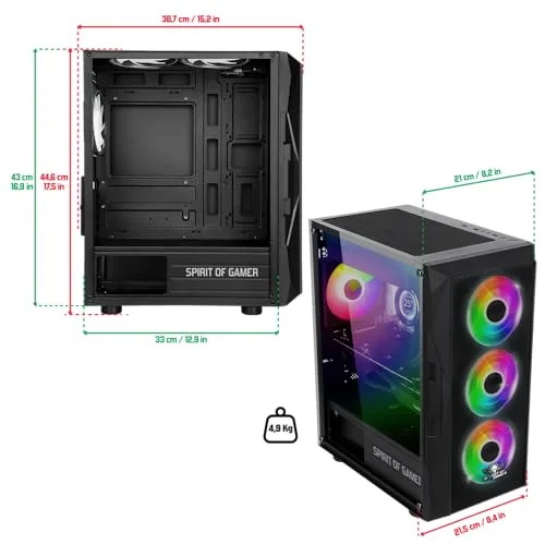 Boitier PC Gamer Spirit Of Gamer Rogue 7 - RGB 6 Ventilateurs ARGB Verre Trempé - vue 9