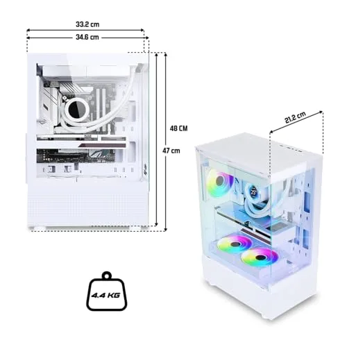 Boîtier PC Gamer - SPIRIT OF GAMER - SPECTRA ARTIC - RGB - 3 Ventilateurs 120 mm - Compatible ATX/mATX - vue 6