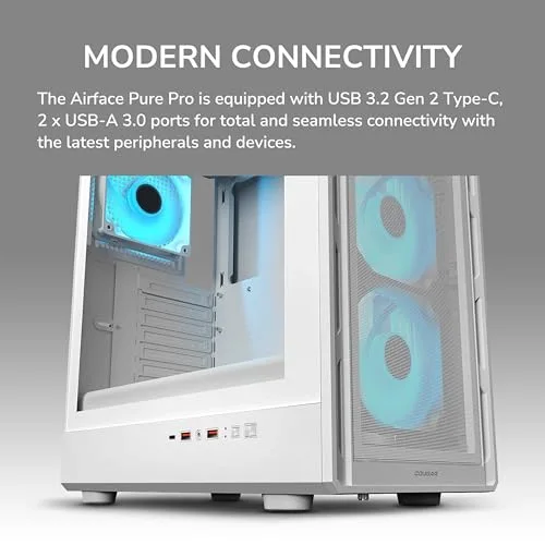 Boitier PC Gaming - COUGAR - AIRFACE PURE PRO B - Noir - 4 Ventilateurs ARGB - USB-C 3.2 Gen2 - vue 9