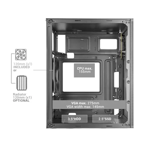 Boîtier PC - MARS GAMING - MC-MESHPRO - Mini-tour Micro-ATX - AirMesh Pro - Ventilateur 120 mm - vue 4