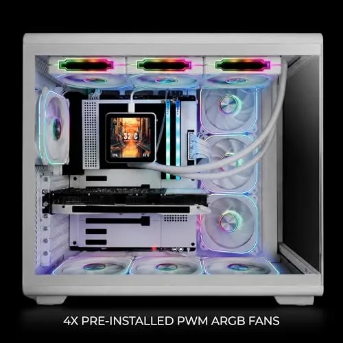 Boîtier PC - MARS GAMING - MC-REVPRO - ATX semi-tour - Écran LCD 43 - 4 ventilateurs PWM ARGB - vue 4