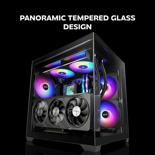 Boîtier PC - MARS GAMING - MC-VIEW3 - Micro-ATX - Verre trempé panoramique - 3 ventilateurs ARGB 120 mm - vue 2