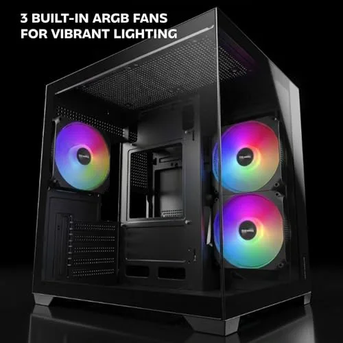 Boîtier PC - MARS GAMING - MC-VIEW3 - Micro-ATX - Verre trempé panoramique - 3 ventilateurs ARGB 120 mm - vue 7
