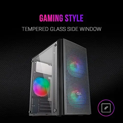 Boîtier PC Micro ATX - Mars Gaming - MC300 Noir - Verre Trempé - 3 Ventilateurs FRGB - Total-Mesh - vue 4