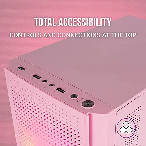 Boîtier PC Micro ATX - Mars Gaming - MC300 Rose - Verre Trempé - 3 Ventilateurs FRGB - Total-Mesh - vue 5
