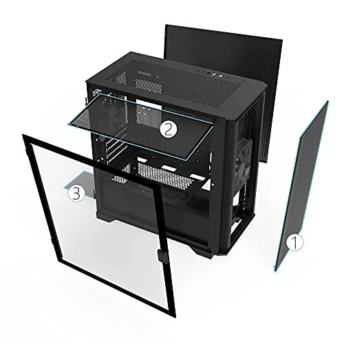 Boîtier PC - Montech - Air 100 - Mini Tour - Panneau Vitré - Connectiques USB 2.0/3.0 - vue 8