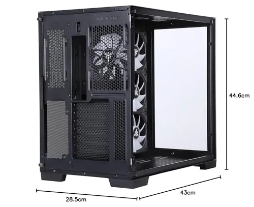 Boîtier PC Moyen Tour ATX avec panneau vitré ITek Dark Cave RGB - noir - TU - vue 8