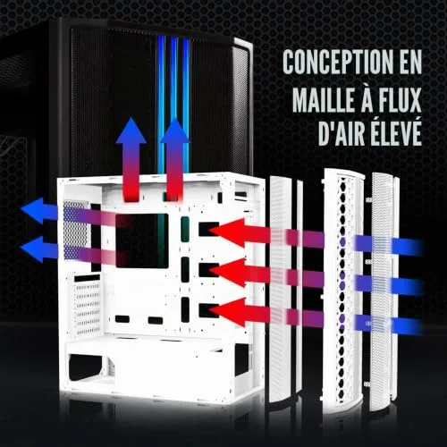 Boitier PC sans alimentation - BITFENIX Saber Mesh (Noir) - Moyen tour - Format ATX - vue 6