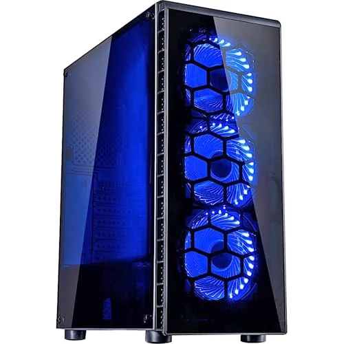Inter-Tech CXC2 ATX Noir 3x Ventilateurs LED Bleu