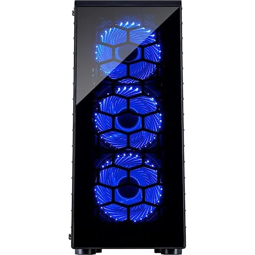 Boîtier PC Tour Inter-Tech CXC2 ATX - 5 baies internes - Système de gestion de câble - LED bleu - vue 2
