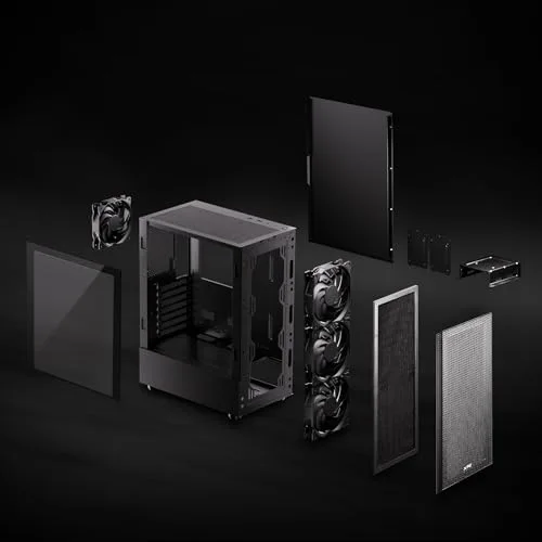 Boîtier PC XPG VALOR MESH Midi Tower noir - 4 ventilateurs panneau mesh magnétique - vue 2