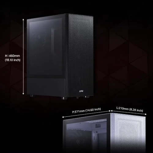 Boîtier PC XPG VALOR MESH Midi Tower noir - 4 ventilateurs panneau mesh magnétique - vue 4