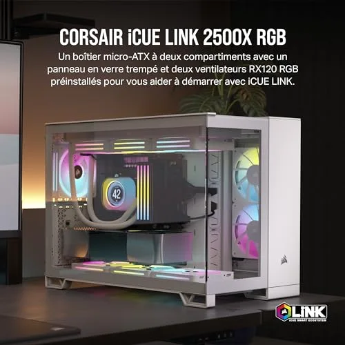 Corsair 2500X mATX RGB White - vue 2