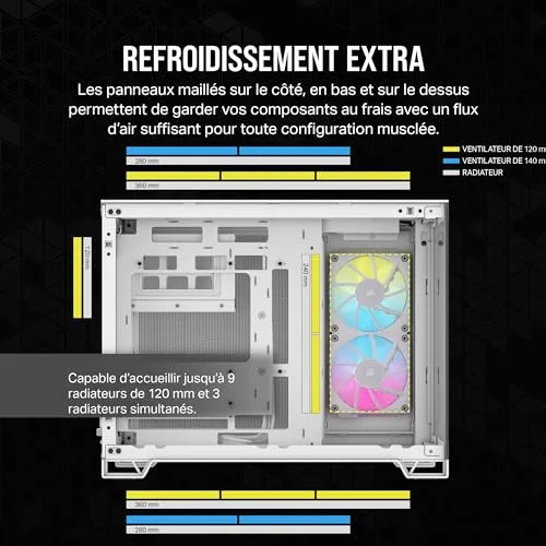 Corsair 2500X mATX RGB White - vue 6