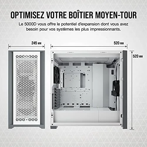 Corsair 5000D Airflow ATX White - vue 5