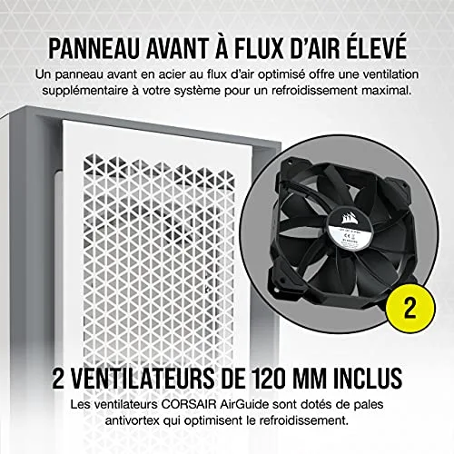 Corsair 5000D Airflow ATX White - vue 6