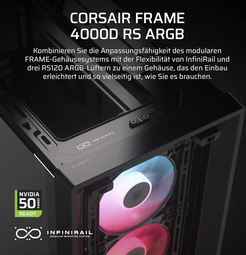 Corsair FRAME 4000D Airflow ATX RGB - vue 2