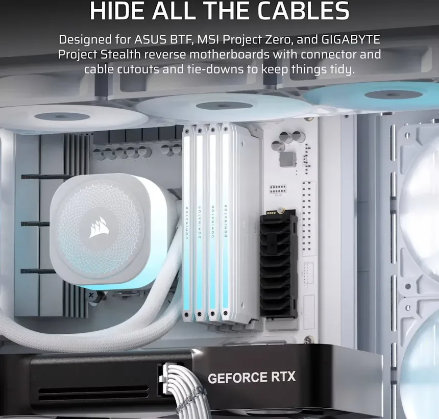 Corsair Frame 4500X E-ATX RGB White - vue 5
