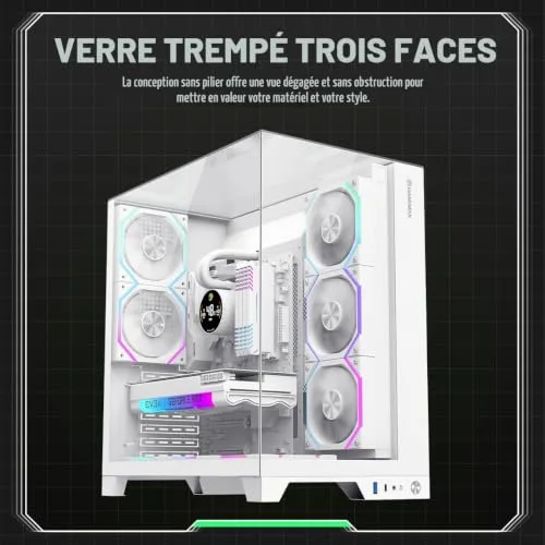 GameMax Infinity Pro ATX RGB White - vue 3