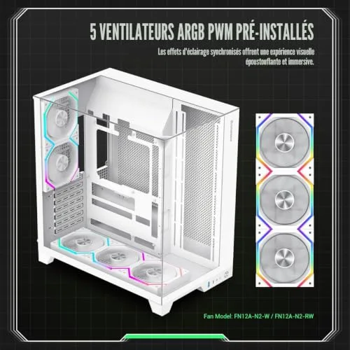 GameMax Infinity Pro ATX RGB White - vue 5