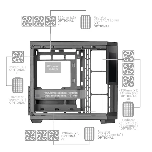 Mars Gaming MC-3TCORELCD ATX RGB - vue 7