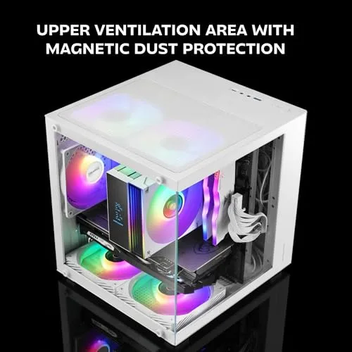 Mars Gaming MC-CUBE mATX RGB White - vue 7