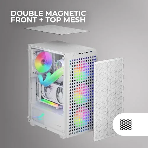 Mars Gaming MC-MAG ATX RGB White - vue 3